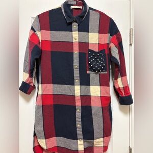 Street-Wear  Zara Plaid Button-Up Shirt/Jacket with full pockets